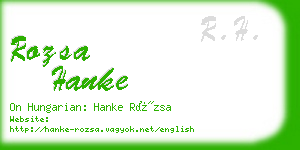 rozsa hanke business card